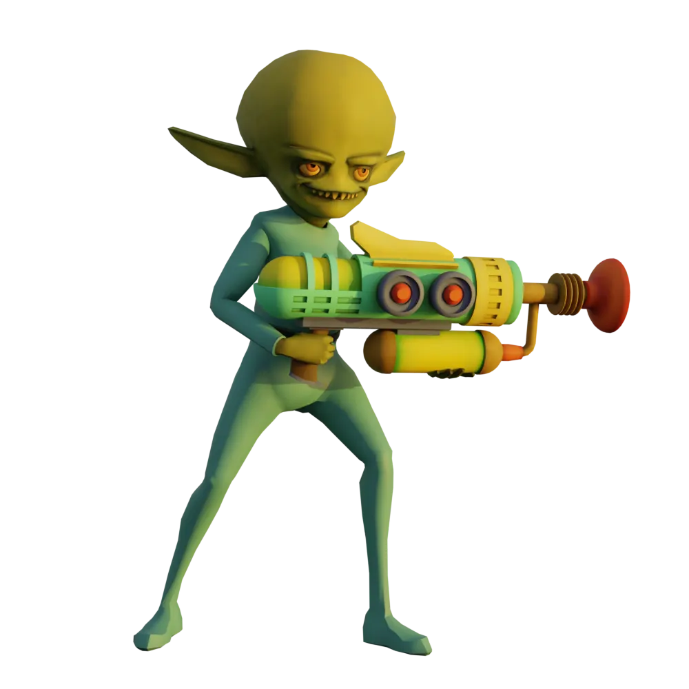 3D-render: Atom Alien